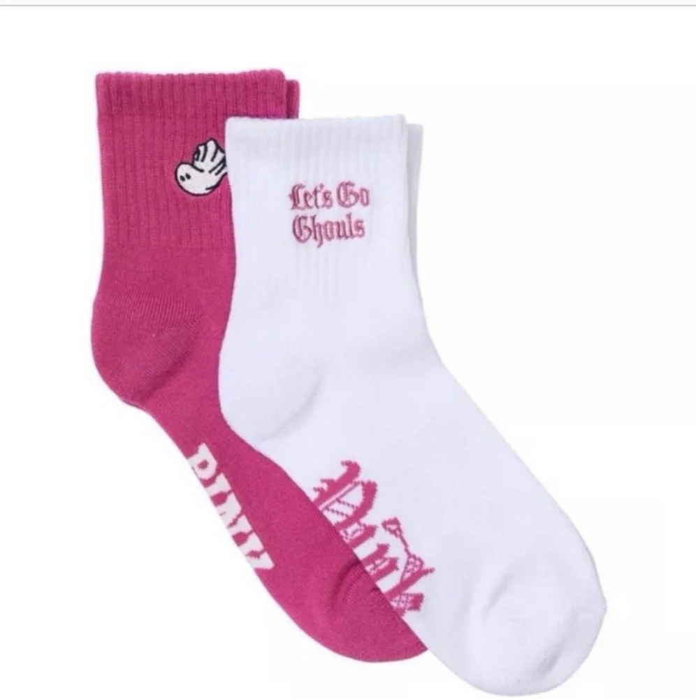 New PINK Victoria's Secret Halloween Ghost Quarter Mauve Socks - 1 Pair Only